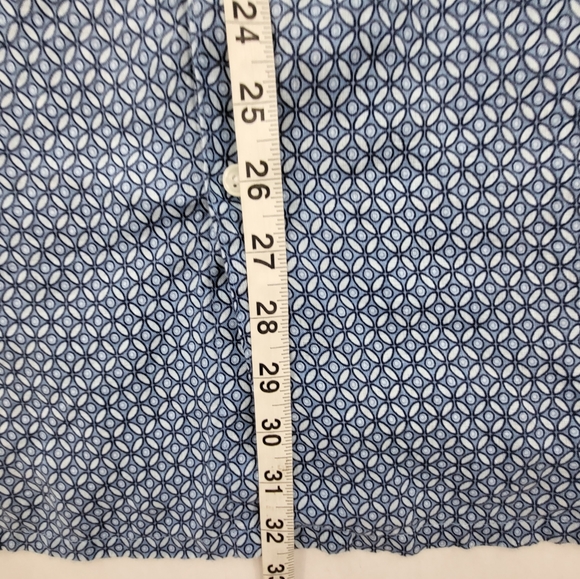 Mens Club Room Luxury Linen Blue White Geo Print Short Sleeve Button Up Sz XXL - Picture 5 of 7